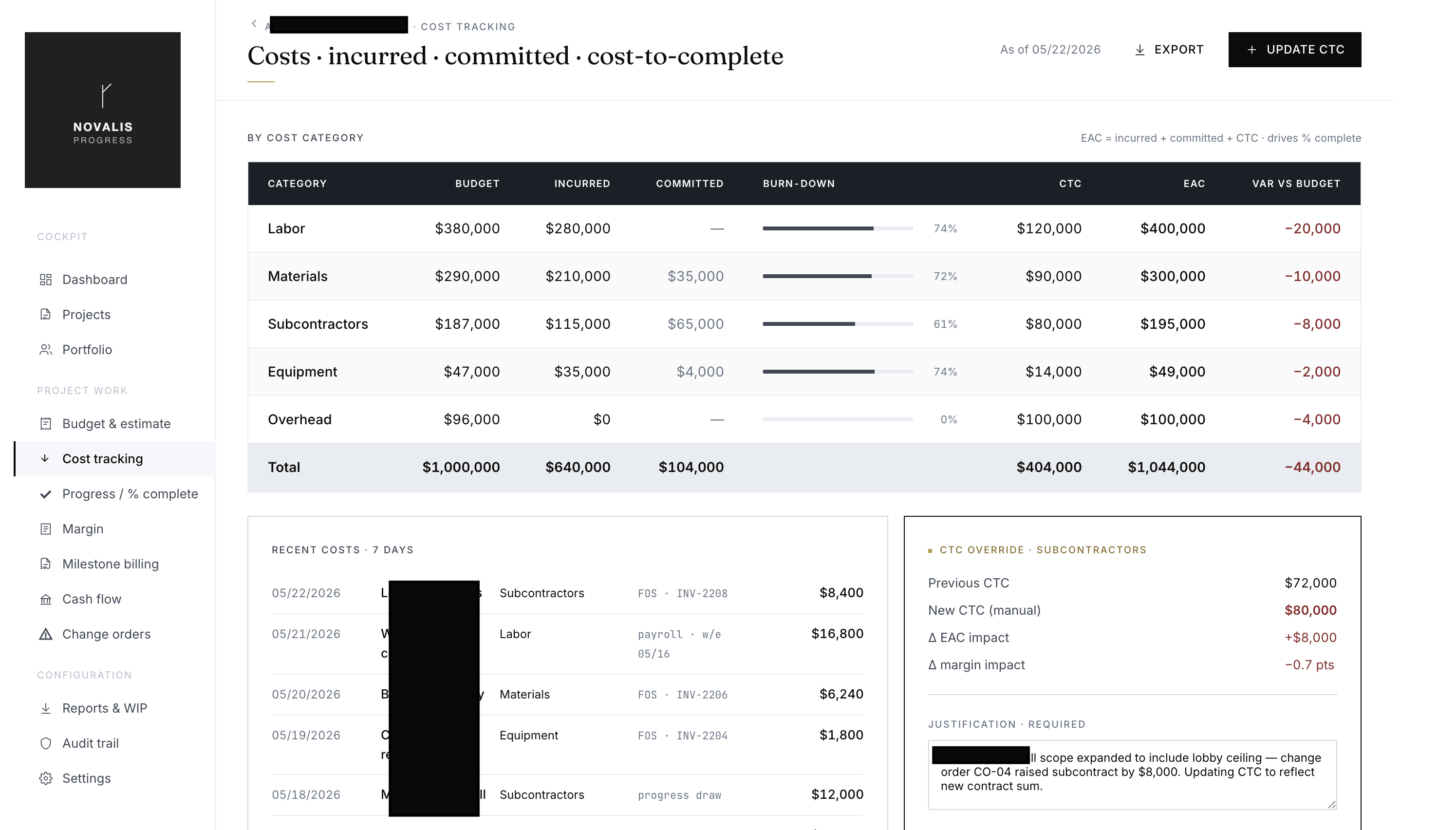 Cost Tracking